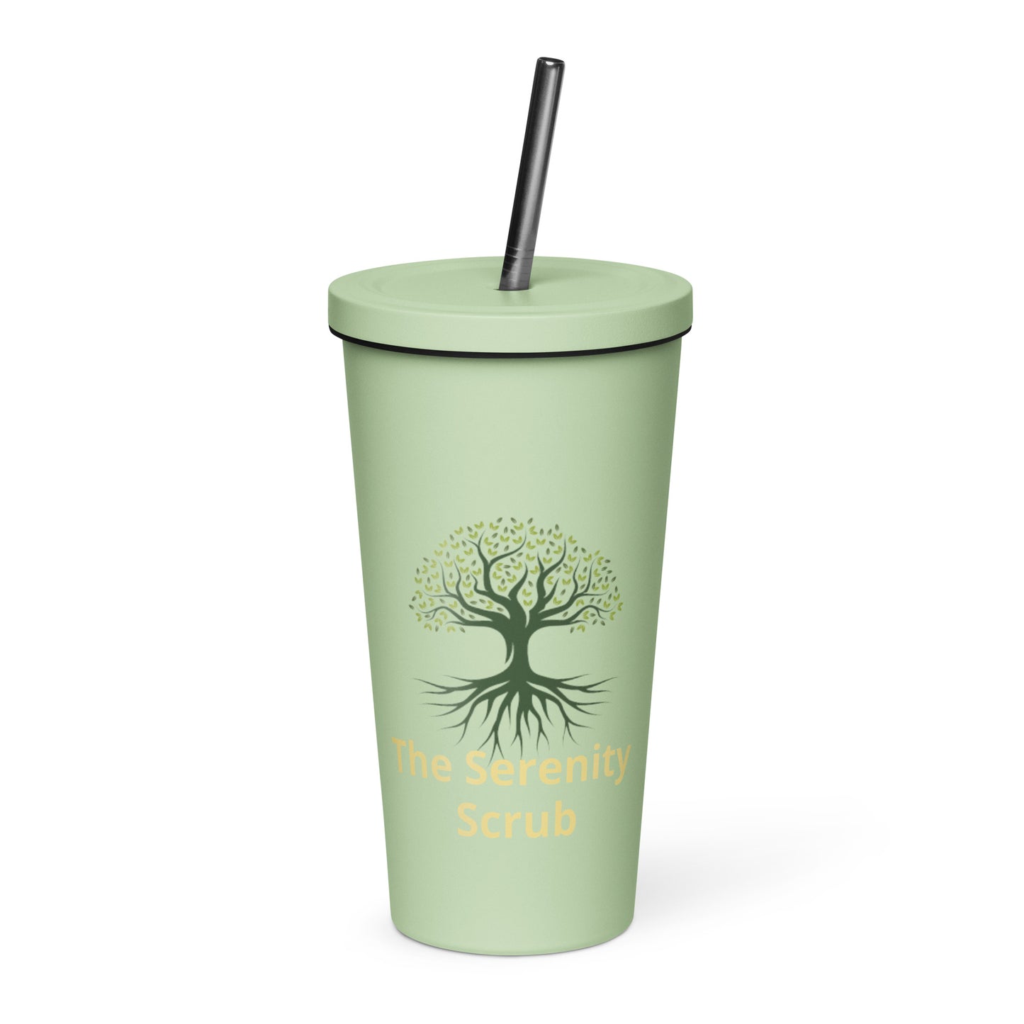 Insulated tumbler with a straw