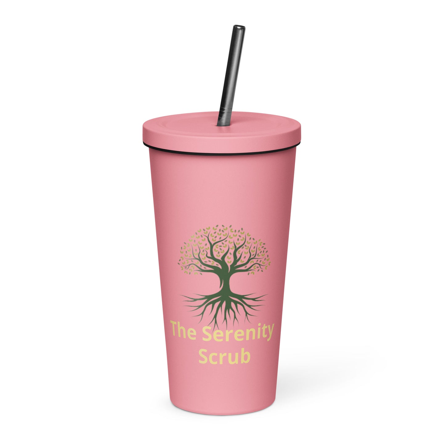 Insulated tumbler with a straw