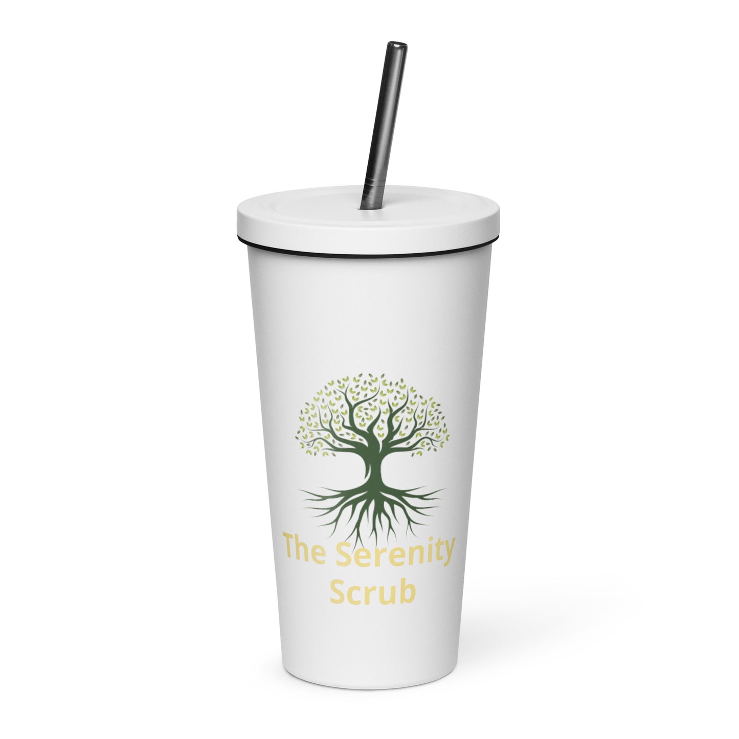 Insulated tumbler with a straw